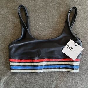 Beach Riot red, white, and blue sparkle sports bra - BNWT, size L.